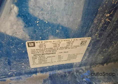 2015 GMC Sierra K1500 Sle z USA, uszkodzony, nr VIN 3GTU2UEC7FG204899